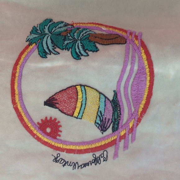 California vintage tie dye embroidered Malibu beachy sweatshirt XL - Picture 2 of 5